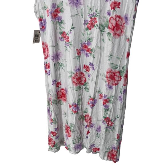 CHARTER CLUB WOMENS LACE-SLEEVE CHEMISE NIGHTGOWN BLOSSOMS FLORAL WHITE XS - Picture 7 of 10